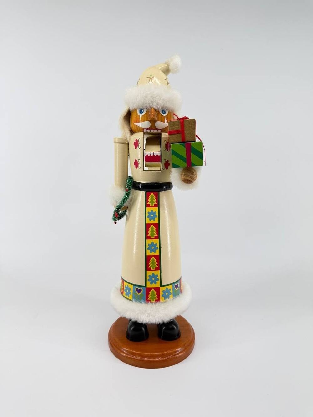 Vintage Christmas Nutcracker Gift Holder Wood Figure Display Case 5.20 lb
